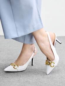 CUCCOO BIZCHIC Women Heeled Sandals Spring Shoes - White - View 4