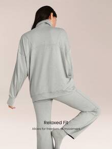 GLOWMODE CloudKnit Lift Off 宽松版型，侧缝口袋，弹性袖口，拉链前襟夹克，日常休闲街头服饰 - 灰色 - 查看 2