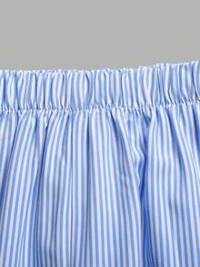 SHEIN Tween Girls' Casual Sleeveless Ruffle Hem Crop Top And Pants Set - Baby Blue - View 8