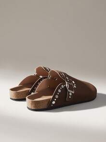 Solecia New Sequined Thick-Soled Slip-On Lazy Closed Toe Women's Shoes - Coffee Brown - View 3