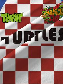 TEENAGE MUTANT NINJA TURTLES | SHEIN Young Boys' Minimalist Print Round Neck Short Sleeve T-Shirt - White - View 6