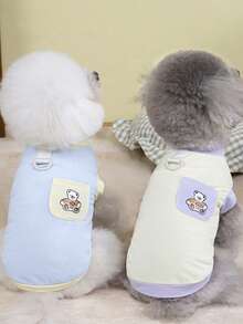 PETSIN Pet Clothing, Dog Clothing, Cat Hoodie, Casual Vest, Spring And Summer New Item, Small Animal Printed Vest, Cool Casual Wear, Cartoon Hoodie - Multicolor - View 4