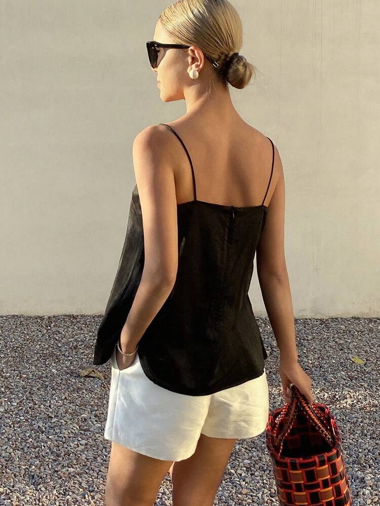 Women's Solid Color Fitted Camisole Elegant Summer Vacation Top