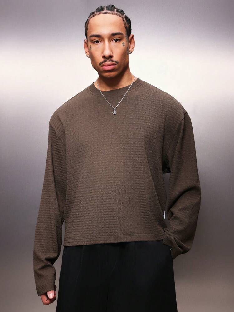 PLAYBOY X SUMWON Oversized Langarm-Shirt mit Schrift-Muster, Rundhals-Lässig-Streetwear-Top für täglichen Komfort, Herbst-Winter-Garderobe-Grundlage