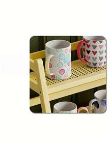 1pc Multi Layer Ins Mug Holder Organizer Desktop Storage Rack Multicolor For Dorm Kitchen Office Home All Season Home Organization Storage Solution Desk Accessories Space Saving Easy Assembly - milky white - View 6