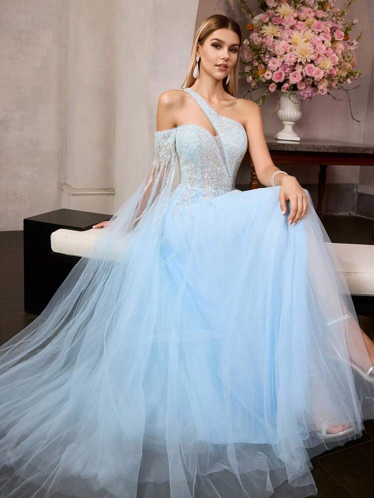 MOTF Soiréza WOMEN'S SEQUIN CONTRAST MESH COCKTAIL PARTY DRESS