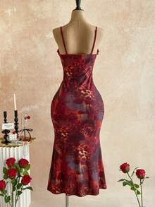 Soleia 女士时尚性感深V荷叶边连衣裙 - 彩色 - 查看 2