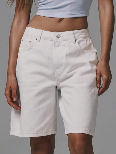 MUSERA Relaxed Fit Denim Jorts Basics Autumn  Fall Cute Streetwear Going Out Casual Core Denim Spring Summer