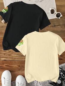 TEENAGE MUTANT NINJA TURTLES | SHEIN Young Boys Casual Printed Short Sleeve T-Shirt, Multi-Pack - Multicolor - View 2