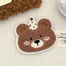 1pc Cute Bear Fringe Magic Tape | Invisible Side Hair Flyaway Tamer | Kawaii Girly Hair Gripper Pads - Multicolor - View 2