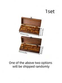 42pcs Retro Wooden Alphabet & Number Decorative Stamp Set For Scrapbooking & Journaling, Wood Plastic Composites In Single Box - Brown - View 2