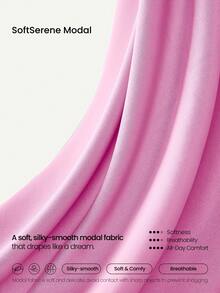 GLOWMODE Modal Soft Comfy Squat-Proof Wide Leg Pants With Side Pockets Daily Casual Fall Winter - Pink - View 5