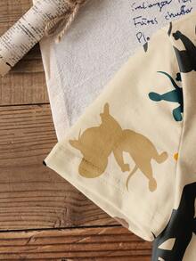 TOM & JERRY X SHEIN Boys' Cartoon Print Short Sleeve T-Shirt, All-Over Print - White - View 3