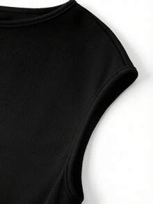 Ellevyn Women's Elegant Geometric Print Round Neck Dolman Sleeve Dress - Black and Gold - View 3