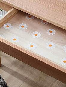 1 卷雏菊厨房橱柜架垫，无粘性抽屉垫，防滑冰箱垫，EVA 防水冰箱垫橱柜垫简易餐垫。 - 白色 - 查看 3