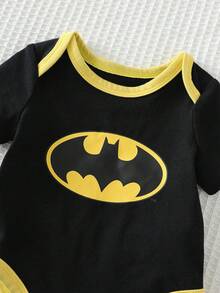 SUPERMAN X Cozy Pixies 2pcs Set Romper Bayi Perempuan Baru Lahir Motif Blok Warna Rajut Lembut Leher Bulat Lengan Pendek, Anak-anak - MultiWarna - View 5