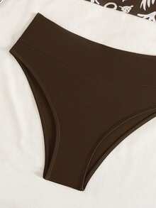 Swim SPRTY 女士夏季海滩度假随机印花吊带泳衣，长袖，短裤泳装，冲浪服 - 彩色 - 查看 7