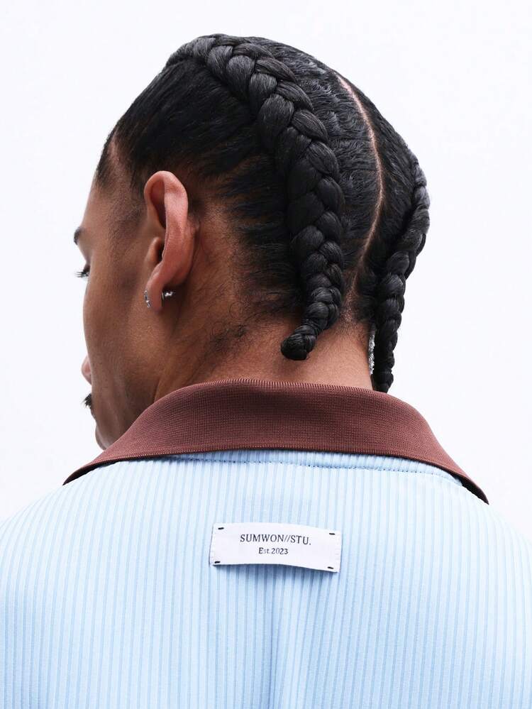 Polo côtelé avec finitions contrastées