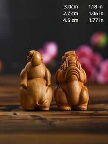 Madebyblanc Hand-Carved Chinese Cypress Wood Elephant Figurine, Auspicious "Elephant Facing Heaven" Sculpture For Wealth And Good Luck, Solid Wood Decorative Car Ornament Or Desk Decor, Exquisite Craftsmanship With Natural Wood Grain, Wooden Elephant Figurine Hand Carved Solid Wood Desktop Ornament Home Office Decor Natural Grain Collectible(The Color Of The Wood Products In Each Batch Is Different, Please Refer To The Actual Object) - Multicolor - View 19