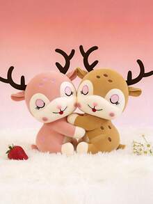 POKOJA LAND - BESTSELLERS Juguete de peluche de ciervo sika de 20 cm, muñeco de peluche suave con cuernos largos, expresión adorable y vívida, opciones de color marrón y rosa, utilizable como accesorio fotográfico, almohada para dormir de niños, decoración de escritorio, regalo de cumpleaños/Navidad - Multicolor - Ver 7