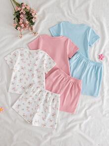 Souflis Souflis 女童圆领短袖T恤和短裤套装 - 彩色 - 查看 2