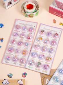 POKOJA LAND 3D Relief Stickers-Candy, Sea Creatures, Ice Cream, Space Ghosts, Crystal Decorative Stickers (Children's Version), Perfect For Mobile Phone Cases, Notebooks, Handmade, Fun Stickers, Diary Expansion Pages, 3D Relief Stickers And Graffiti Stickers - Multicolor - View 4