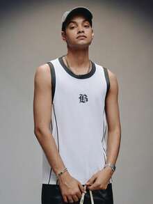 PAVTROS Men's Round Neck Letter Print Casual Versatile Daily Wear Tank Top - Multicolor - View 3