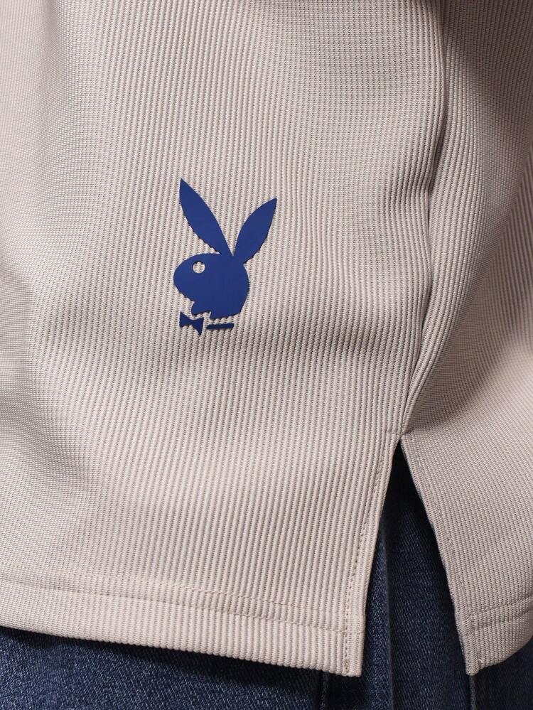 PLAYBOY X SUMWON Regular Fit Ribbed Tee With Back Script