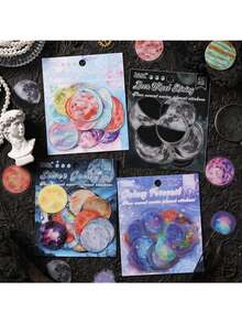 4张星空秘密星空月相贴纸套装 | 跨境防水PET材质手账贴纸 - 套裝 - 查看 7