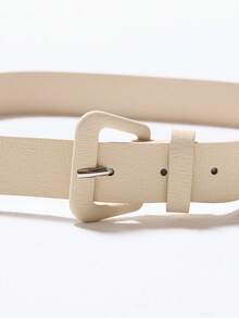 MUSERA 米白色细扣腰带，可爱夏季外出日常春季假日配饰 - 米白色 - 查看 4