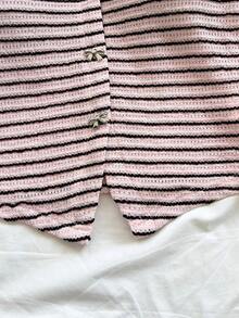 Soleia Áo khoác cardigan dệt kim cổ tròn dành cho nữ, có họa tiết, điểm nhấn là nơ và cúc kim loại, vạt áo xẻ tà ôm sát, thích hợp cho kỳ nghỉ, hẹn hò, tiệc trà chiều, đi biển, du thuyền, du lịch thành phố, lễ hội âm nhạc, kỳ nghỉ phong cách boho. - Nhiều màu - Xem 4