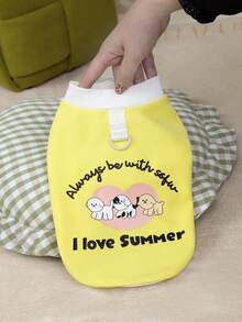 PETSIN Pet Clothing, Dog Clothing, Cat Hoodie, Casual Vest, Spring And Summer New Item, Small Animal Printed Vest, Cool Casual Wear, Cartoon Hoodie - Multicolor - View 5