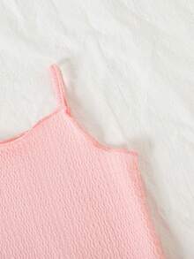 SHEIN Playful Pals 3pcs/Set Newborn Baby Girls' Comfortable Versatile Solid Color Knit Camisole Romper Set, Spring/Summer - Multicolor - View 5