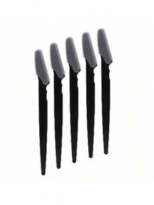 30/40pcs Unisex Face Razor, Multi-Purpose Eyebrow Trimmer, Facial Hair Removal Tool, Silicone Protected Eyebrow Trimmer, Easy Shaving Razor - Black - View 5