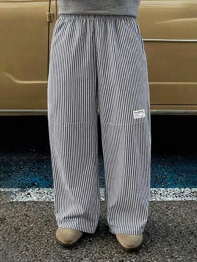 STEELVANCE Men's Popular Striped Wide Leg Straight Pants, Suitable For Formal Or Casual Occasions, Vacation, Dining, Simple Office, Casual Home, Versatile Style, Great For Self-Wear Or Gift To Friends, Best-Selling Yamamoto Casual Pants