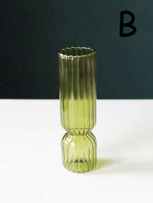 1pc Nordic Glass Vase Colored Transparent Flower Arrangement Container Plant Hydroponic Flower Vase Desktop Ornament Home Decoration Back To School Room Decor School Supplies - Multicolor - View 15