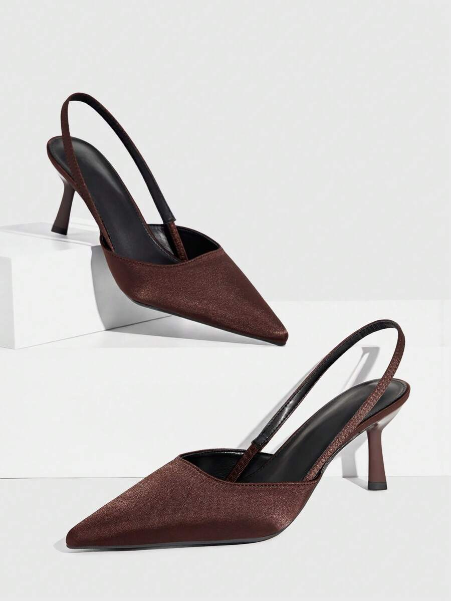 CUCCOO SZL Women's Pointed Toe Stiletto High Heel Shoes, Elegant Sexy Fashion Design, Suitable For Date, Afternoon Tea, Party, Evening, Daily Commute - Coffee Brown - View 1