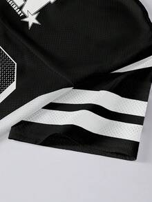 Rovax Women's Loose V-Neck T-Shirt With Numeric And Striped Print, Sporty Style - Multicolor - View 5