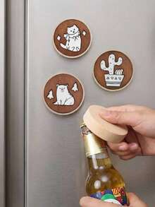 Madebyblanc 1 Pc Animal Beer Bottle Opener - Magnetic Fridge Magnet Multifunctional Creative Cute Kitchen Bar Tool - Multicolor - View 1