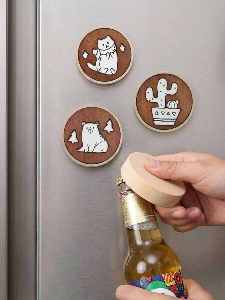 Madebyblanc 1 Pc Animal Beer Bottle Opener - Magnetic Fridge Magnet Multifunctional Creative Cute Kitchen Bar Tool - Multicolor - View 1