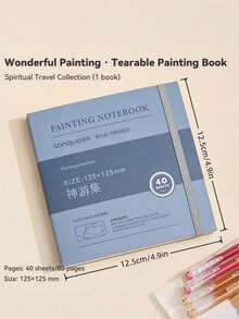 Madebyblanc 1本迷你便携可撕式素描本，40张，250gsm厚纸，适用于水彩、丙烯、马克笔、水粉、油画，硬封面艺术日记本，口袋手册，适合艺术家、成人、学生旅行写生日常练习，圣诞礼物，返校季艺术用品，绘画工具，创意礼品 - 均碼 - 查看 15