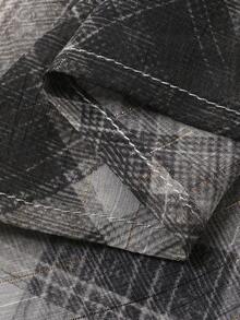 DAZY Women's Plaid Print Casual Versatile Straight Skirt - Black - View 7