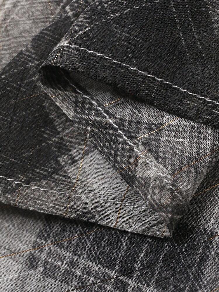 Women's Plaid Print Casual Versatile Straight Skirt