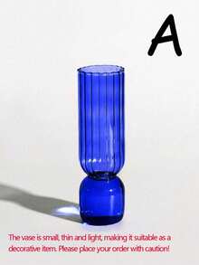 1pc Nordic Glass Vase Colored Transparent Flower Arrangement Container Plant Hydroponic Flower Vase Desktop Ornament Home Decoration Back To School Room Decor School Supplies - Multicolor - View 14