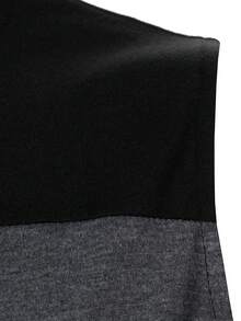 Manfinity Homme Men's Black And White Striped Summer Casual Tank Top,Fashionable Street Hip Hop Style Color Block Sleeveless Tee,Classic Fit Round Neck Work T Shirt - Black - View 5