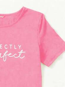 SHEIN Unity 女士休闲印花短袖连衣裙 - 淺粉色 - 查看 3