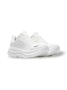 Hoka One One Bondi 9 男士运动鞋，吸汗透气，缓震轻便，百搭，纯色Logo，易洗快干，适合跑步、户外和日常穿着，白色，货号1162011-WWH - 白色 - 查看 2