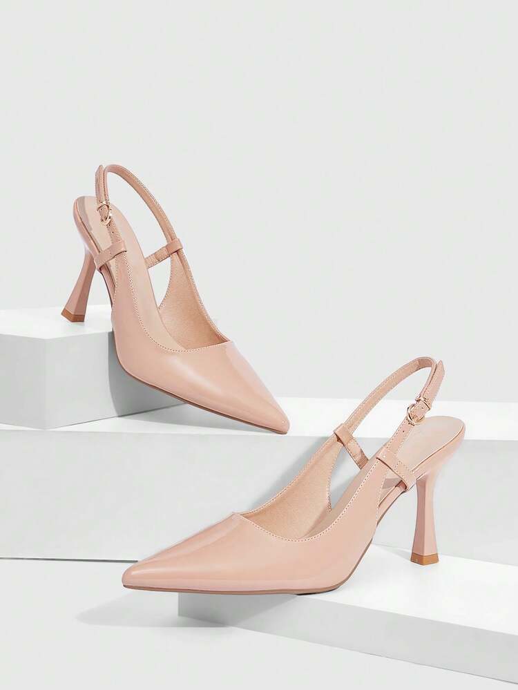 CUCCOO SZL Women Shoes Pointed Thin High Heel Apricot Slingback Women's High Heel Shoes Simple Elegant Fashion Sexy Party Banquet Women's High Heel Shoes Women's Shoes Spring Shoes