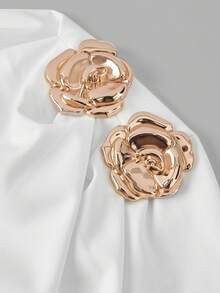 SHEIN MOD Đầm midi màu mơ lệch vai cho nữ, đầm một vai thanh lịch, mùa thu/đông, trang phục mùa thu cho nữ, đầm dự tiệc Lễ Tạ ơn, đầm dự tiệc năm mới, đầm dự tiệc, đầm thanh lịch cho quý cô, đầm mùa thu sang trọng, đầm Giáng sinh - trắng - Xem 3