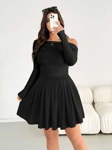 Women Plus Size Sports Dresses - Black - View 6